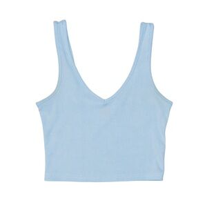 SHEIN Women's Light Blue Ribbed Tank Top